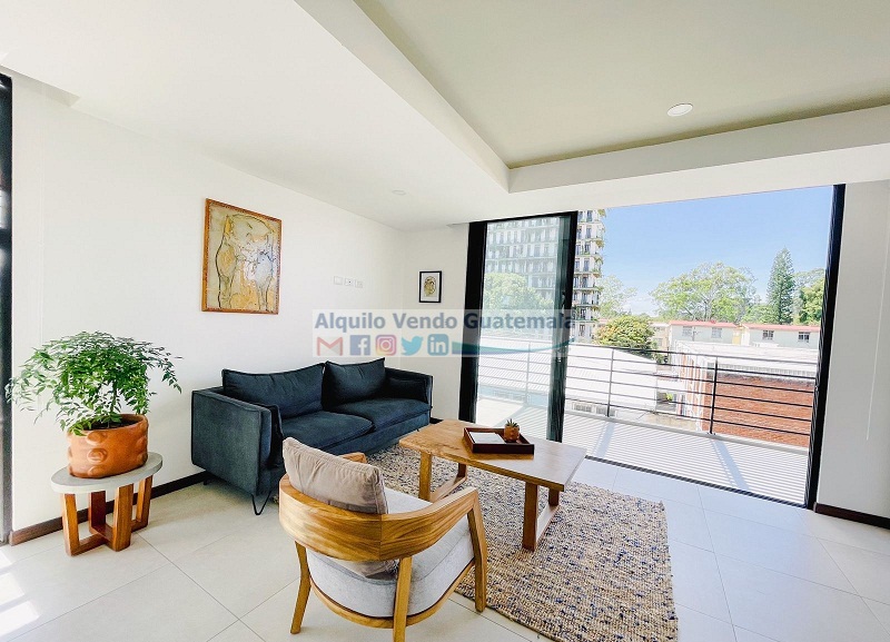Apartamento Amoblado en Alquiler Zona 10, 1 Habitación, 65 m2, US$750