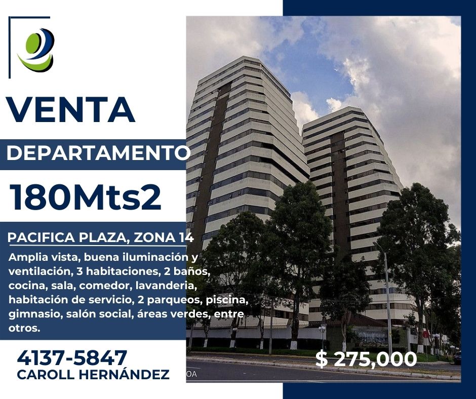 APARTAMENTO EN VENTA EN ZONA 14 PACIFICA PLAZA