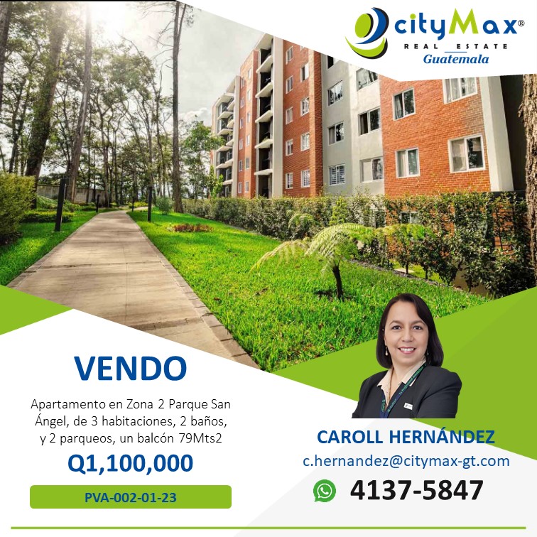 Apartamento en venta en Parque San Angel, Zona 2