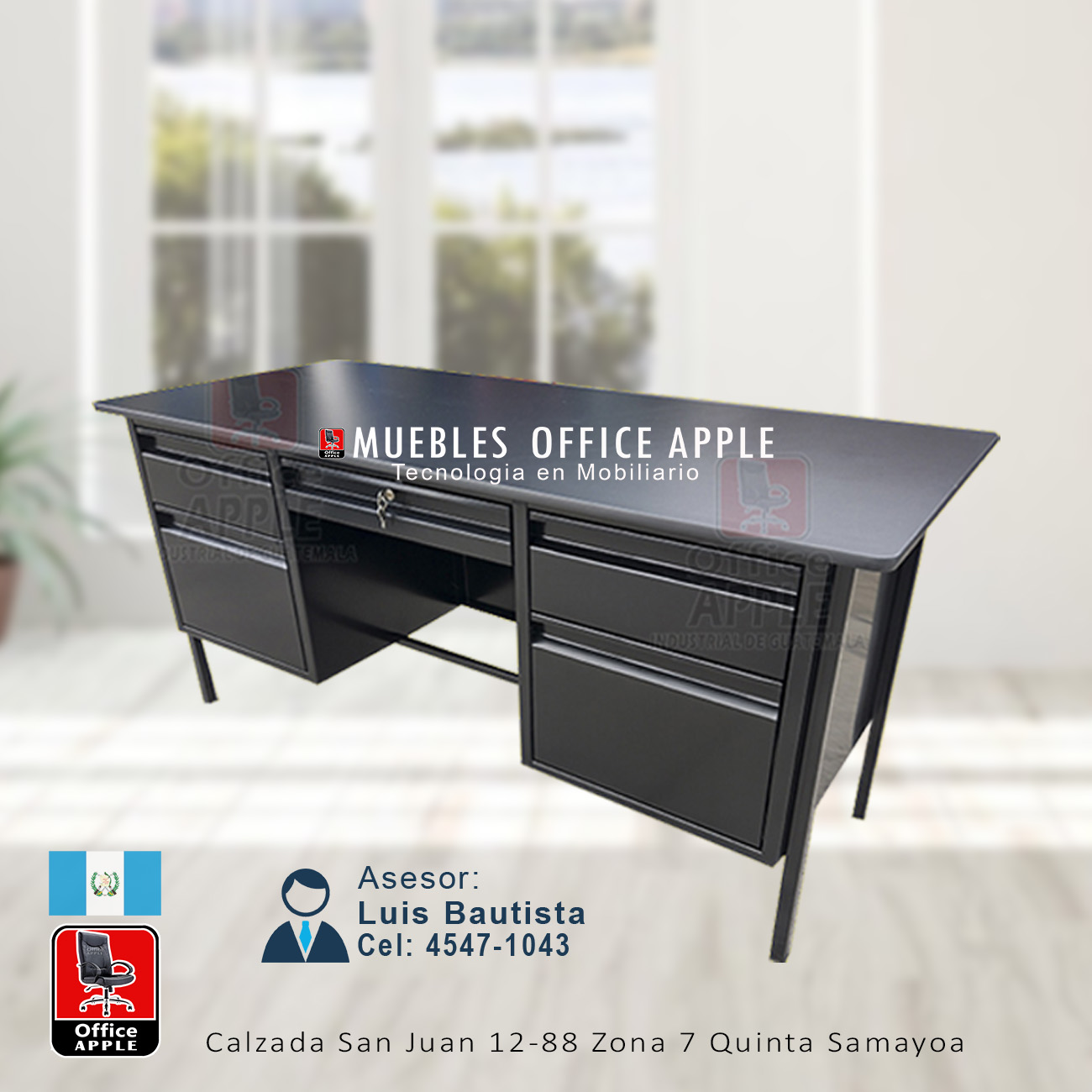 ESCRITORIO EJECUTIVO TRADICIONAL DE 5 GAVETAS