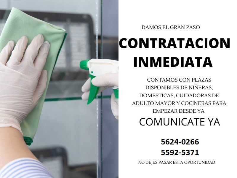 EMPLEOS DOMESTICOS  EN LA CIUDAD CAPITAL